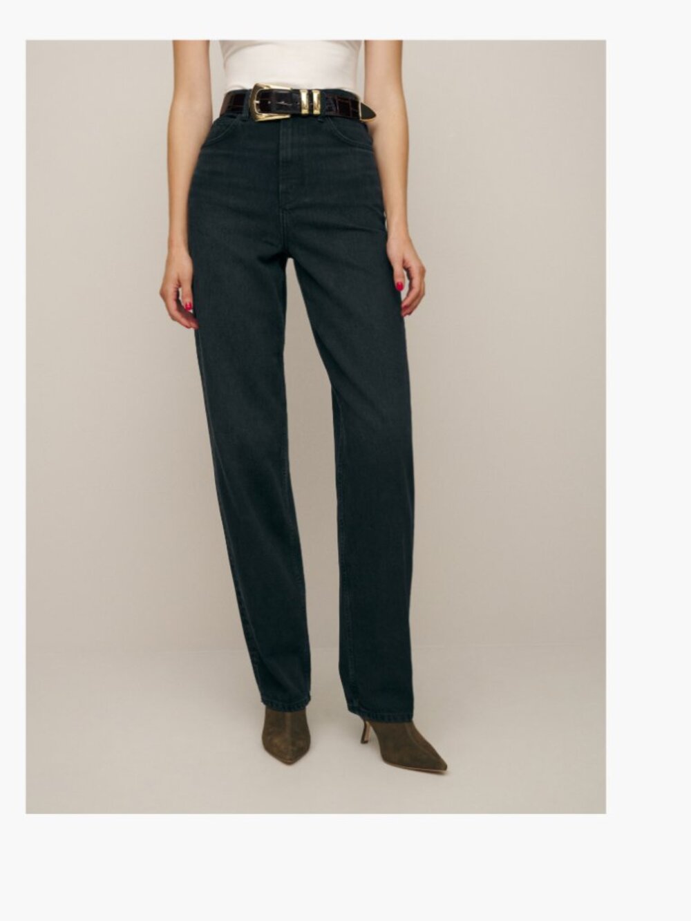 Reformation Straight Leg Black Jeans